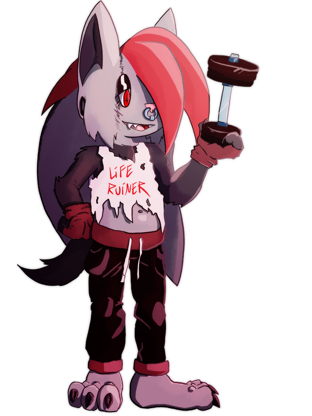 Character profile image of Vitriol Ferret, done to pitch the project